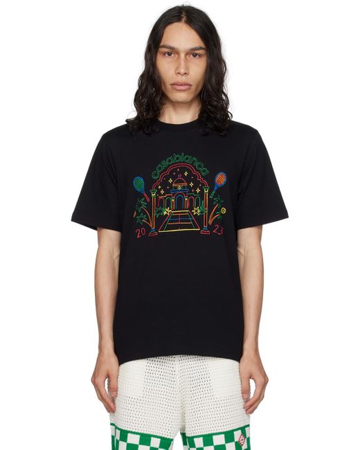 Casablancabrand Black Organic Cotton T Shirt for men