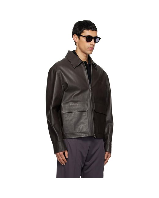 Courreges Black 2-Pocket Leather Jacket for men