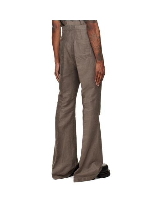 Rick Owens Brown Tower Bolan Bootcut Trousers for men