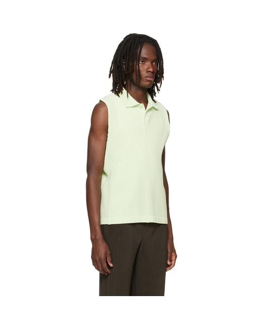 Homme Plissé Issey Miyake Green Monthly Colors July Polo for men