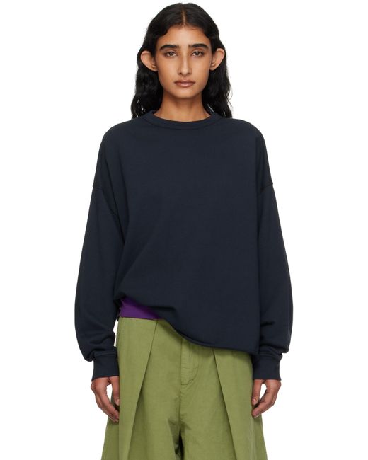 Pull Molletonné Studio Bleu Marine YMC en coloris Blue