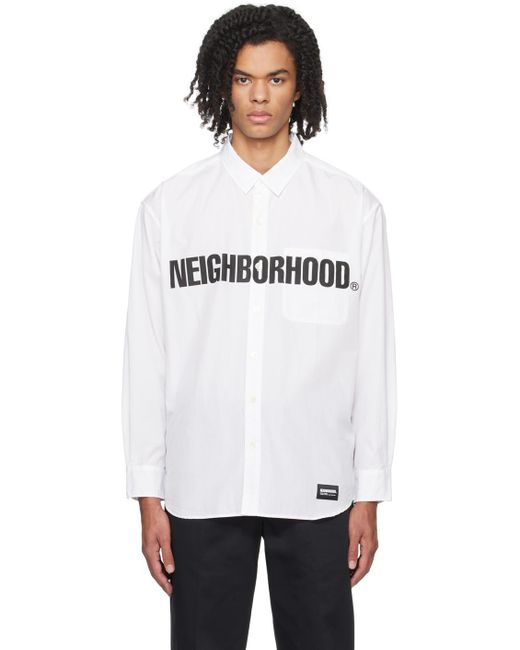 Neighborhood White Printed Shirt for men