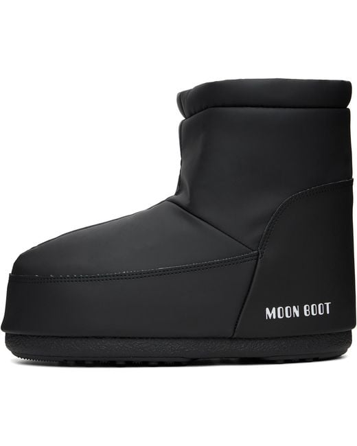 Moon Boot Black No Lace Rubber Boots for men