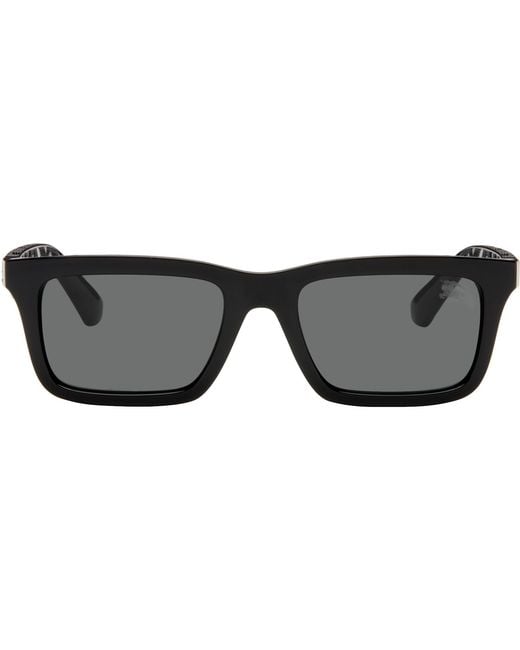 Burberry Black Logo Rectangular Sunglasses for men