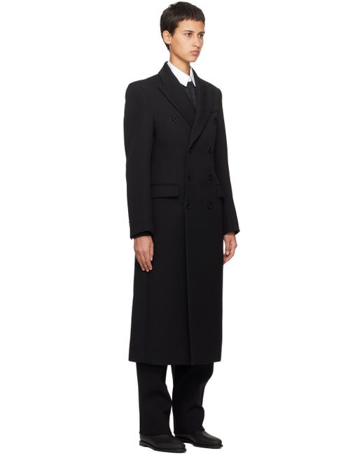Manteau noir à double boutonnage Wardrobe NYC pour homme en coloris Black