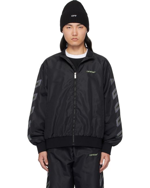Off-White c/o Virgil Abloh Black Diag Outl Nylon Faille Track Jacket for men