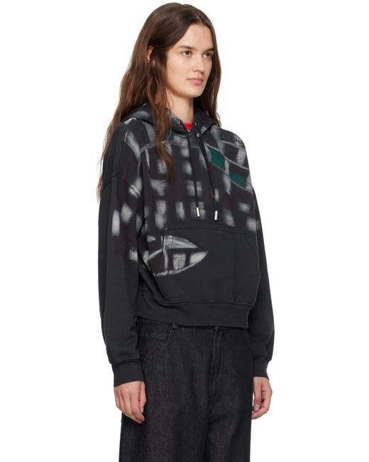 Eckhaus Latta Black Garment-Dyed Hoodie