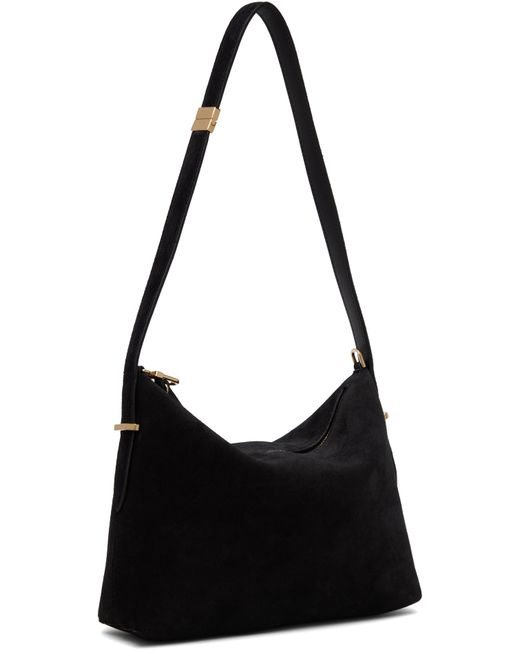 Totême  Black Bevel Suede Wristlet Clutch