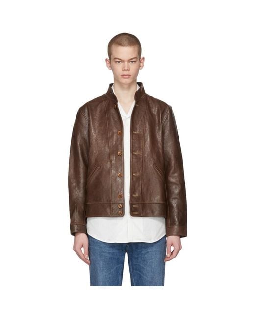 Levi's Brown Menlo Cossack Leather Jacket for men
