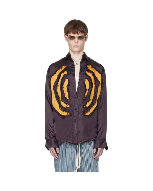 Edward Cuming Black Vortex Lung Shirt for men
