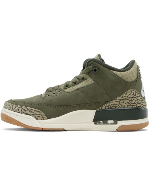Nike Black Khaki Air Jordan 3 Retro Sneakers for men