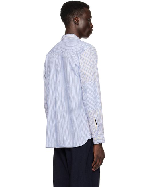 Chemise blanc et bleu à patchwork Universal Works pour homme en coloris Black