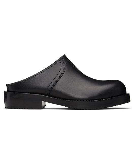 Dries Van Noten Black Leather Clogs for men