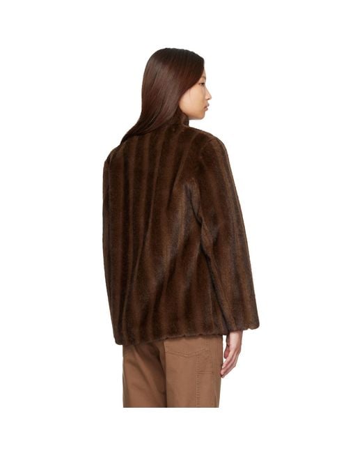 NOTHING WRITTEN Brown Misha Faux Fur Jacket