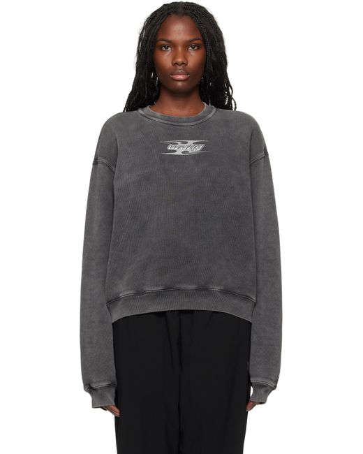 T By Alexander Wang Black Blade Logo-embossed Sweatshirt