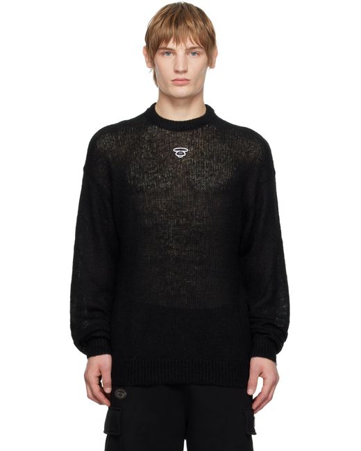 Aape By A Bathing Ape Black Aape Main Knit Sweater for men