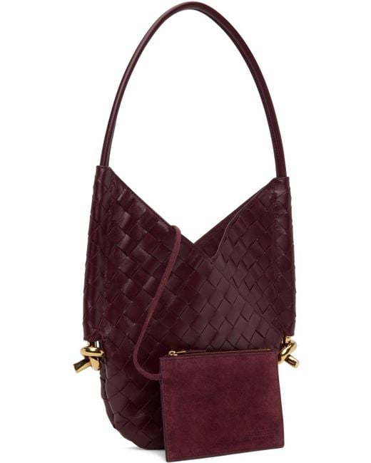 Bottega Veneta Purple Burgundy Small Solstice Shoulder Bag