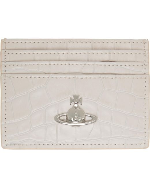 Vivienne Westwood White Off- Flat Card Holder for men