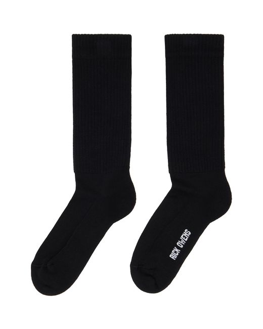 Rick Owens Black Tower Mid Calf Socks for men