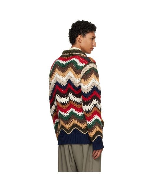 Sacai Black Mix Crochet Knit Blouson Jacket for men