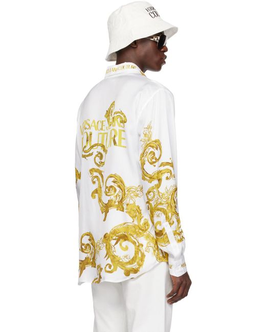 Chemise blanche à motif watercolor couture Versace pour homme en coloris Multicolor