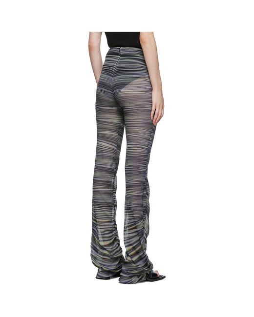 Dion Lee Black Drape Print Gather Pants