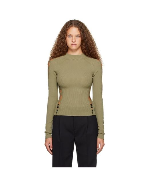 Dion Lee Multicolor Green Snake Diamond Sweater