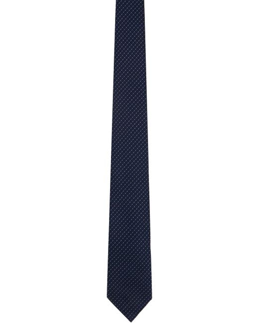 Zegna Black Navy Jacquard Tie for men