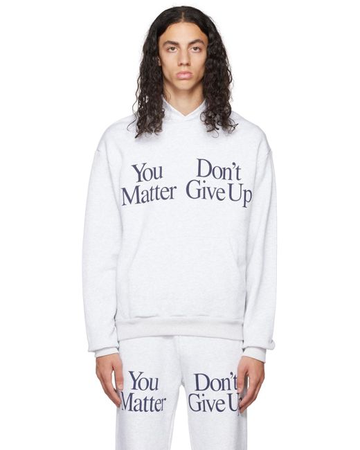 PRAYING White 'don't Give Up' Hoodie for men