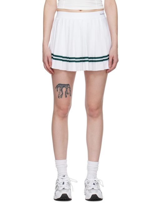 Sportyrich jupe-short blanche à plis Sporty & Rich en coloris Black