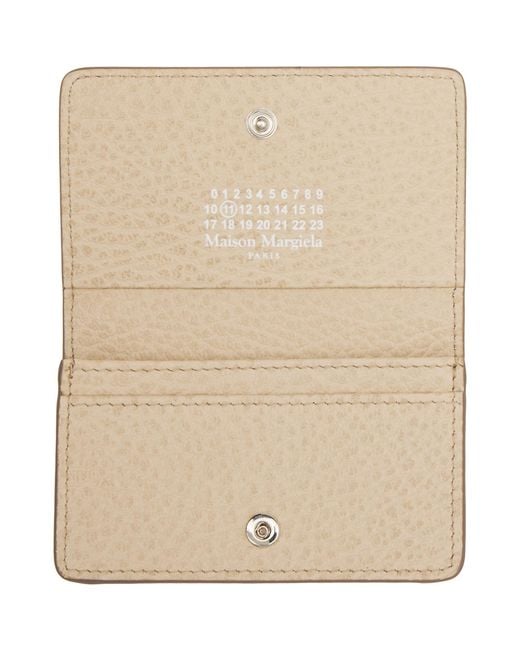 Maison Margiela Brown Taupe Calfskin Card Holder for men