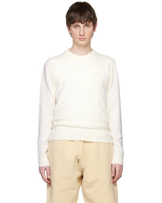 AMI Natural Off-white Ami De Cœur Sweater for men