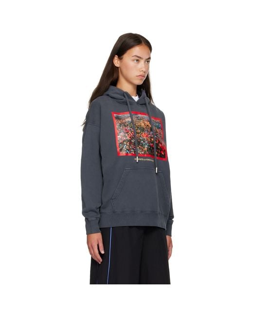 Off-White c/o Virgil Abloh Gray Flowers Field Skate Hoodie
