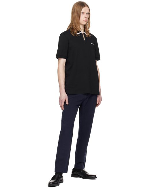 HUGO Blue Navy Tapered-fit Trousers for men
