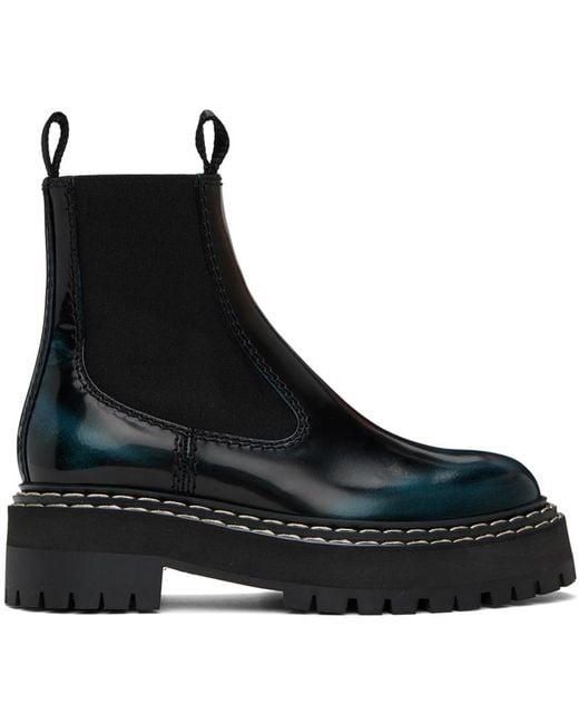 Proenza Schouler Black Lug Sole Platform Combat Boots