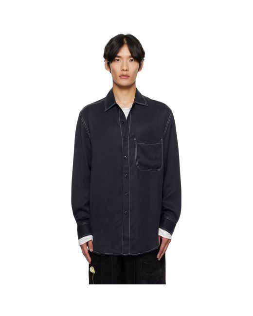 Song For The Mute Blue L/S Oversized Shirt for men