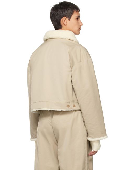 Amomento Natural Cropped Reversible Jacket