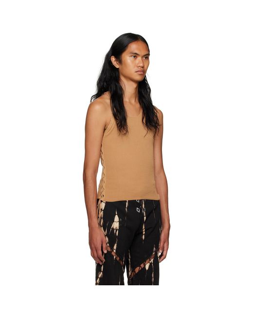 Dion Lee Black Tan Bichrome Tank Top for men