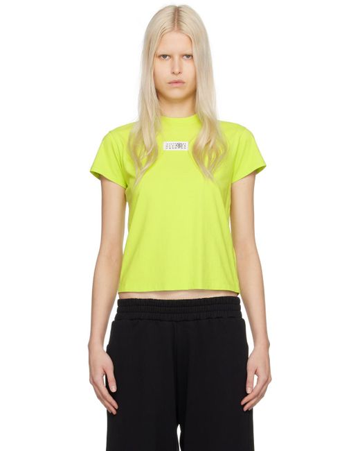 T-shirt écourté vert MM6 by Maison Martin Margiela en coloris Yellow