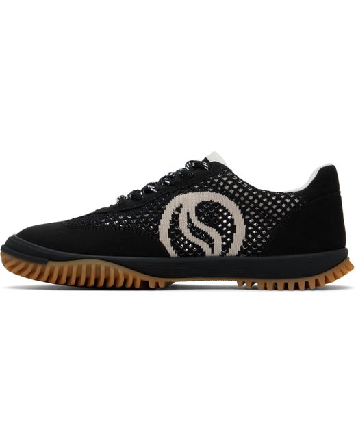 Stella McCartney ブラック＆グレー S-Wave Sport メッシュ パネル スニーカー Black