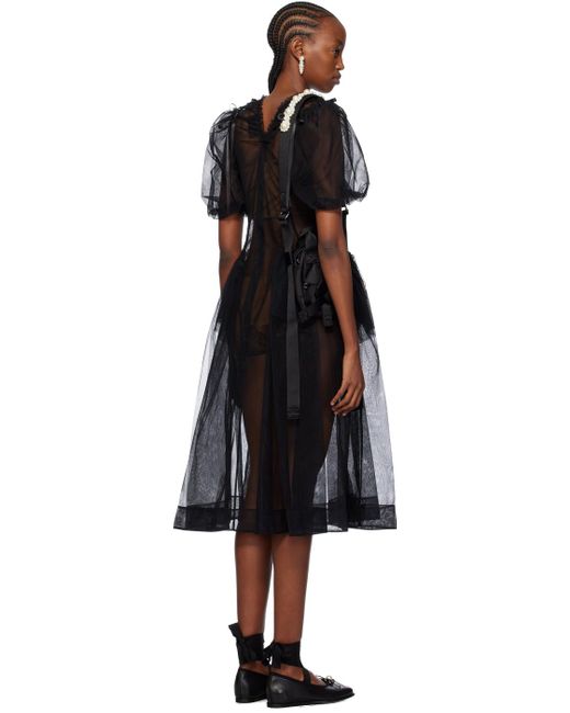 Simone Rocha Black Bite Midi Dress