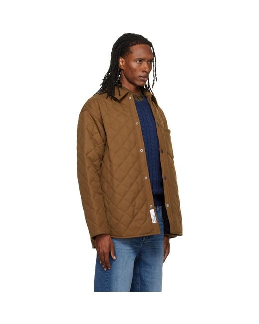 A.P.C. Brown Quilted Wool Jacket for men