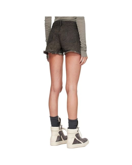 Rick Owens Black Tower Lana Cut Offs Denim Shorts