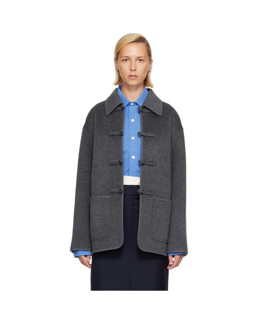 Rohe Blue Double-Faced Wool Pankou Closure Jacket