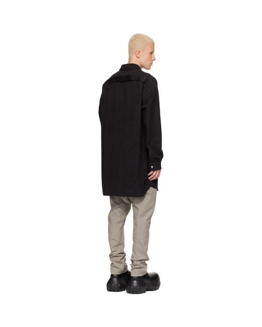 Rick Owens Black Tower Oversized Outershirt for men