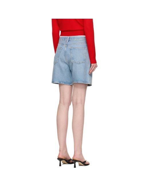 Agolde Blue Dame Denim Shorts