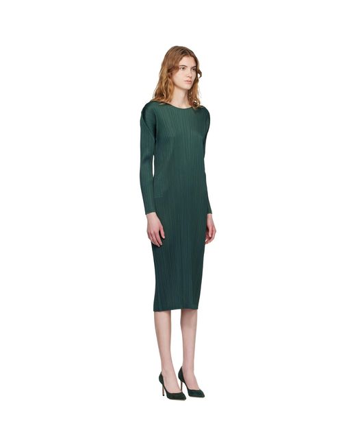 Pleats Please Issey Miyake Black Monthly Colors December Midi Dress