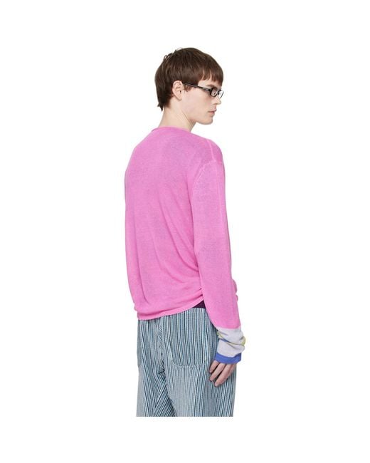 Edward Cuming Pink Limp Wrist Sweater for men