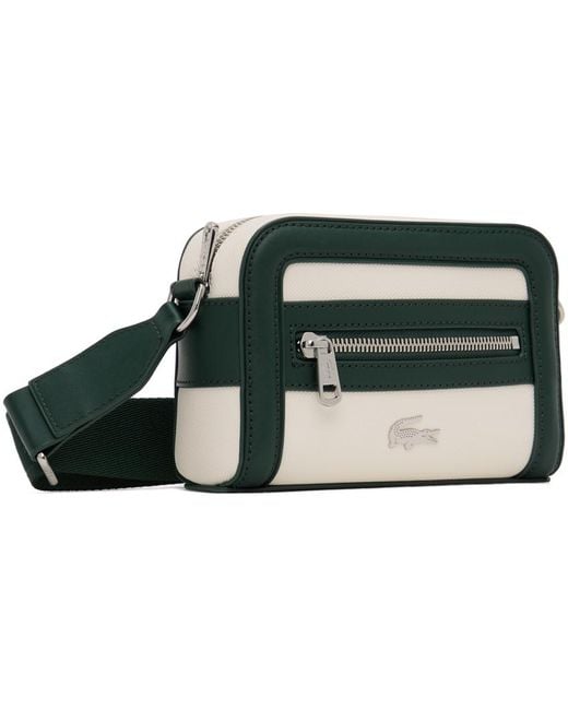 Lacoste Black White & Green Small Nilly Piqué Bag for men