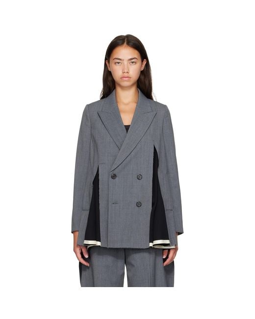 Undercover Gray Up2F1102 Slit Panel Blazer